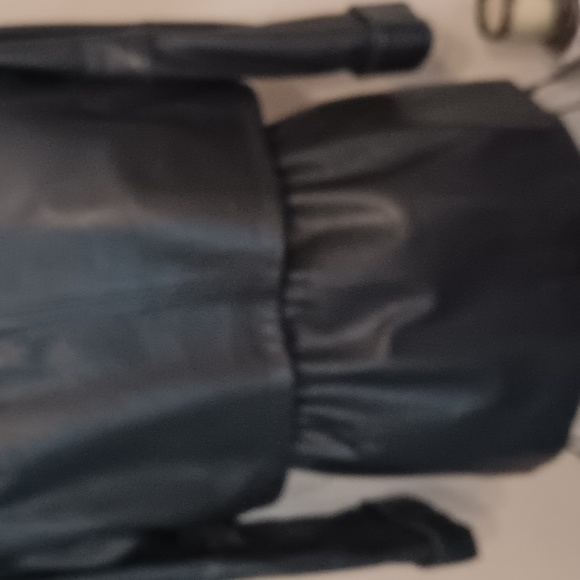 Nwot heavy leather women's coat by Simona extra large black - Picture 7 of 11